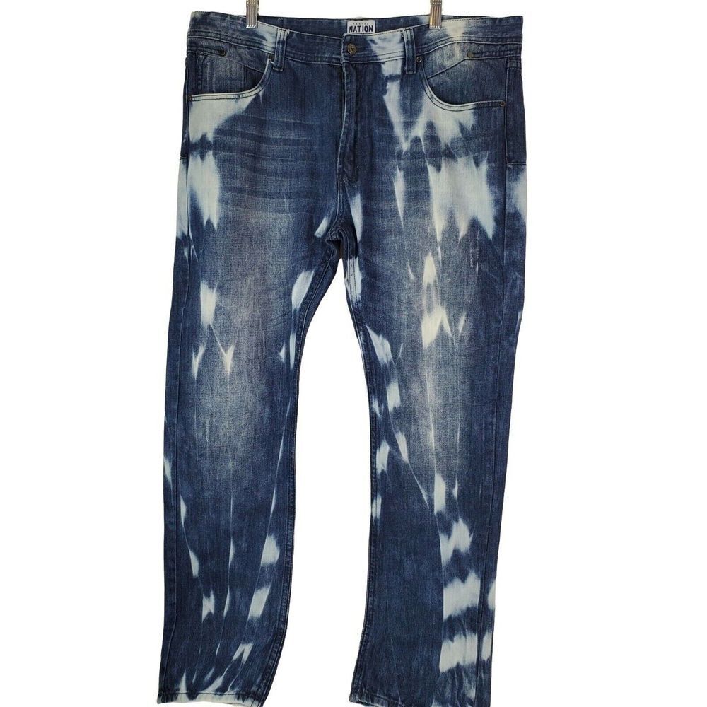 Parish Nation Jeans Mens 40 Denim Blue‎ Acid Wash Western Style Streetwear